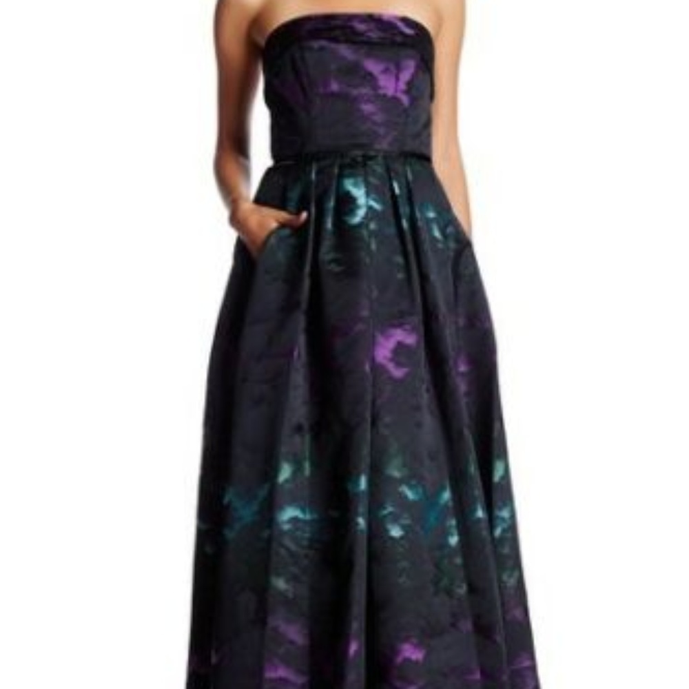 PAMELLA ROLAND Jacquard Cloud Ombre Strapless Form